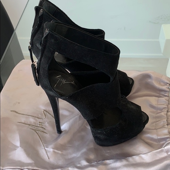 Giuseppe Zanotti black suede sandals 160 mm - Picture 4 of 6